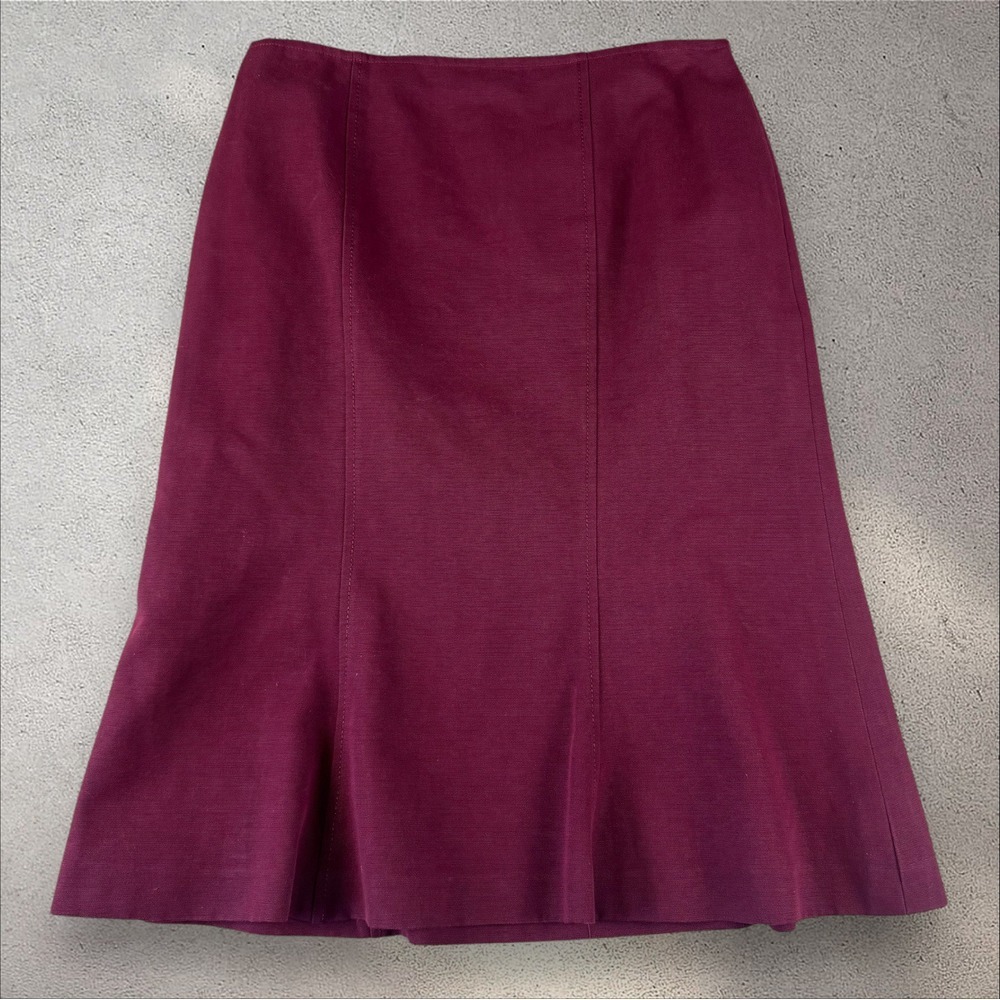 Moschino Cheap‎ and Chic Pencil A-Line Flip Skirt Size US 10 Burgundy